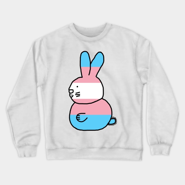 Transgender Pride Flag Bunny Rabbit Crewneck Sweatshirt by ellenhenryart